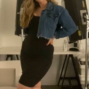 Community (Aritzia) Black Sleeveless Stretch Midi Dress. Size Small.